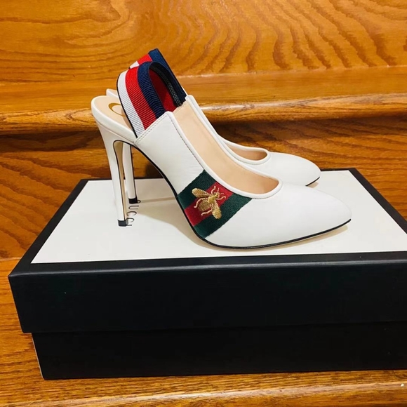 Gucci Calfskin Web Heels - Picture 3 of 11